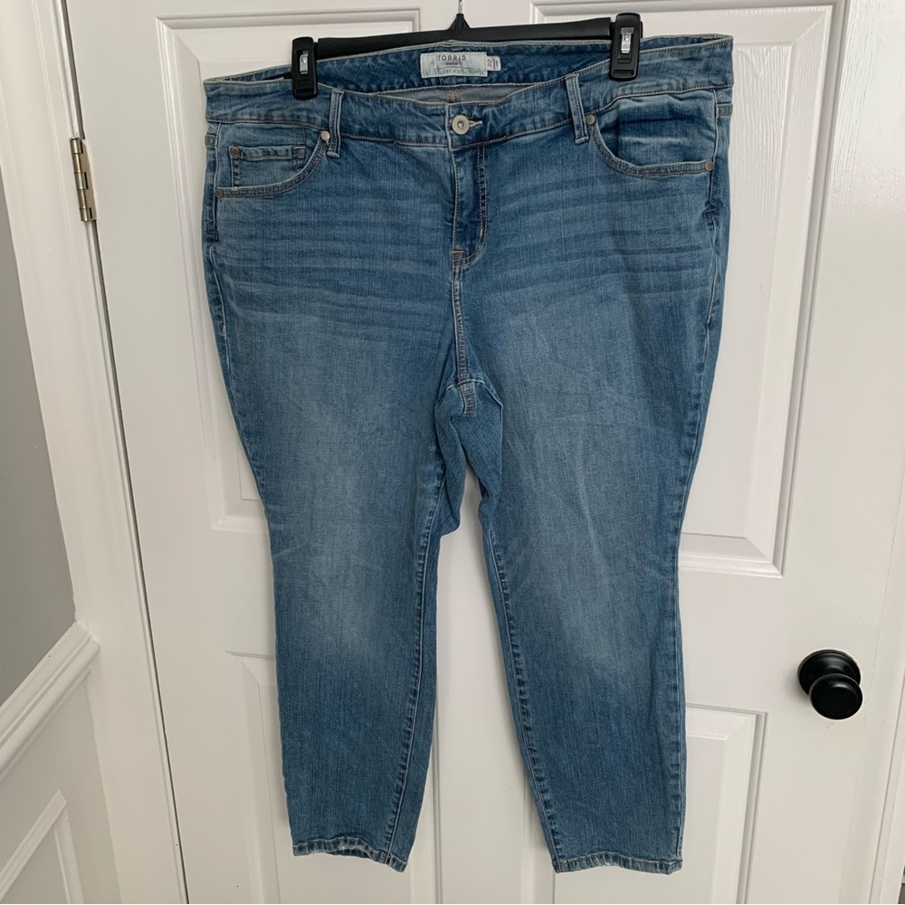 Torrid Denim First at Fit Skinny Jeans, GUC, Size 22, 27” Inseam, 11.5” Rise